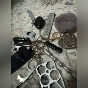 14 Piece Self Help/Aid Custom Keychain - Gray